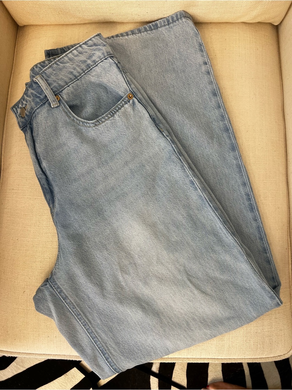 H&M Light Wash Trouser Fit Women Jeans